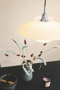 Halo Design No. 733651 Pendelleuchte Scandinavia Opal Chrom Ø 40cm