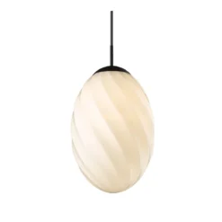 Halo Design No. 739394 Pendelleuchte Twist Egg Opal Schwarz 25cm