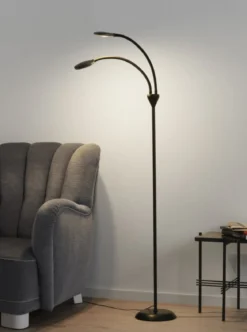 Halo Design No. 735631 Stehleuchte Fix LED 2-flammig Schwarz H130cm