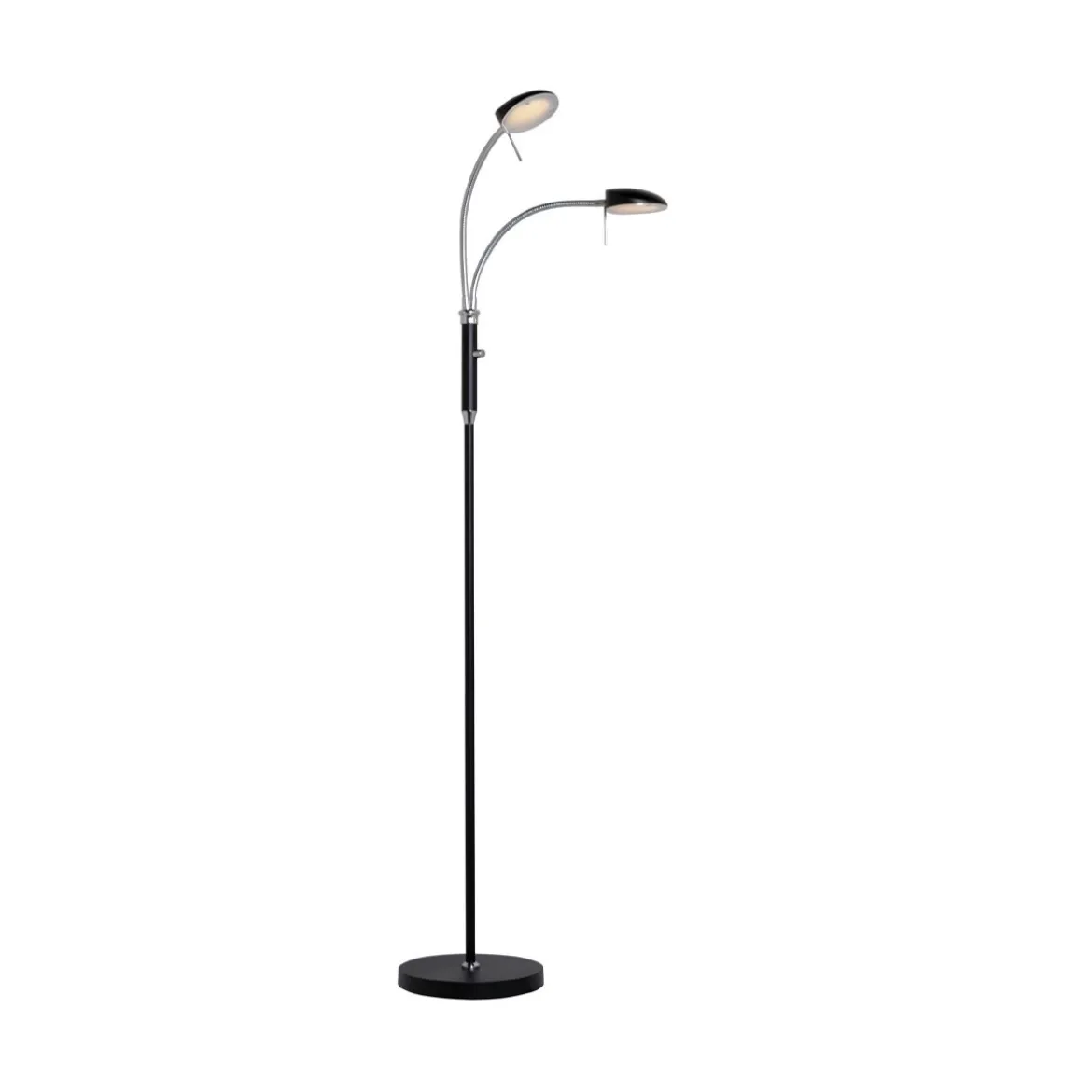 Halo Design No. 716043 Stehleuchte Vegas 2-flammig Schwarz Chrom 140cm