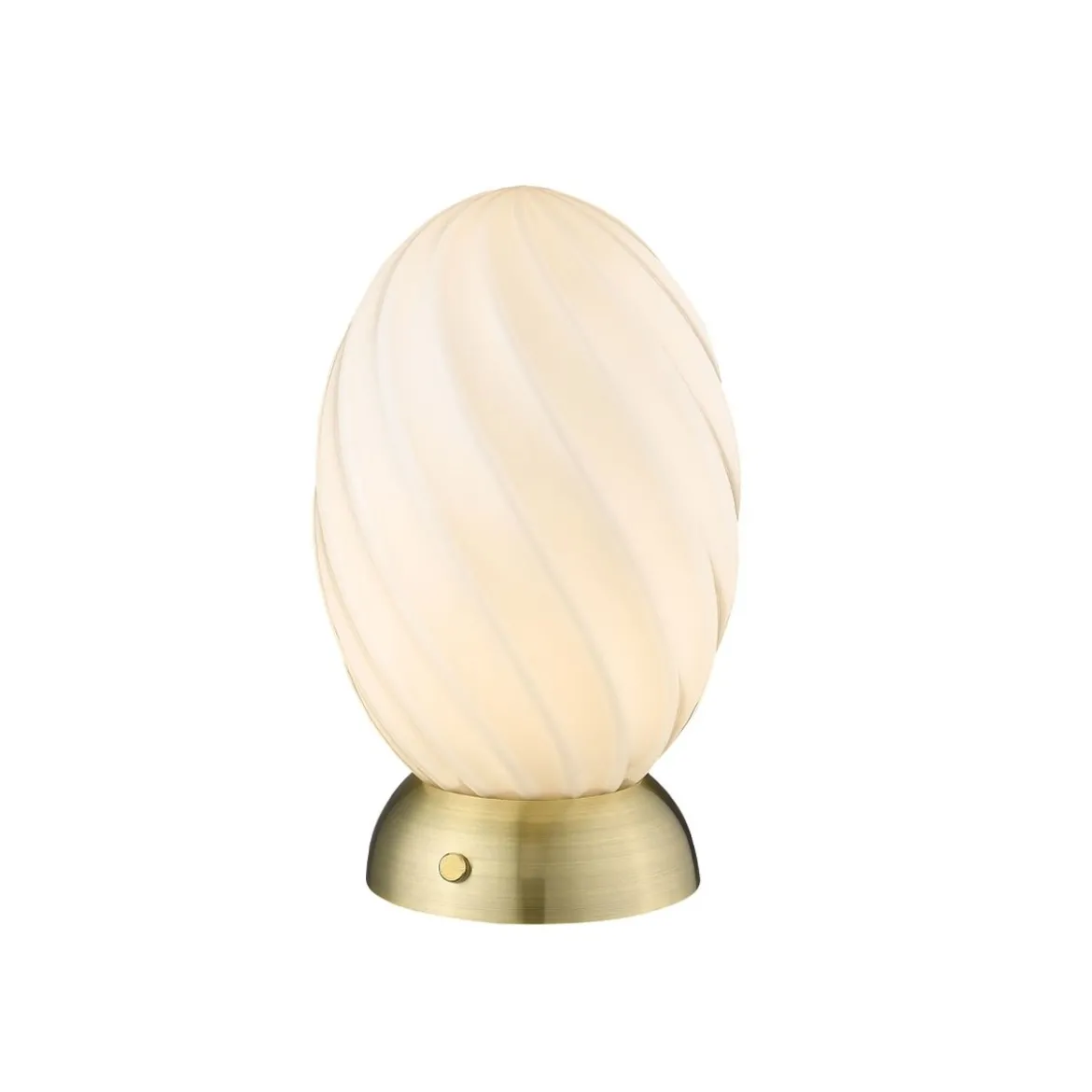 Halo Design No. 739431 Tischleuchte Twist Egg Opal Messing Antik 15cm