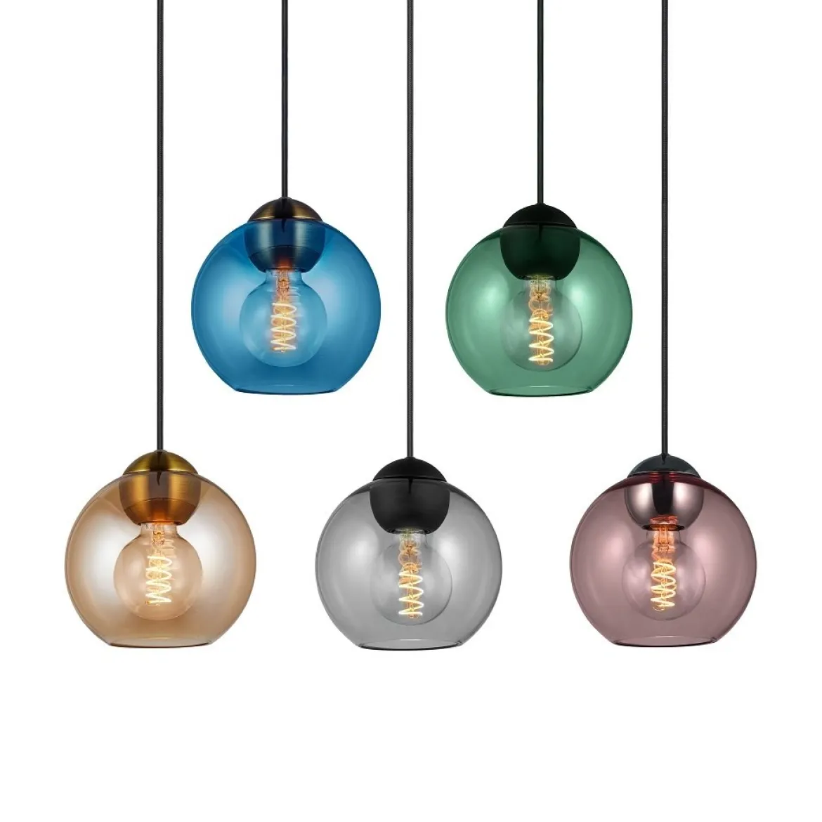 Halo Design 743070 Pendelleuchte Bubbles E27 smoke 18cm