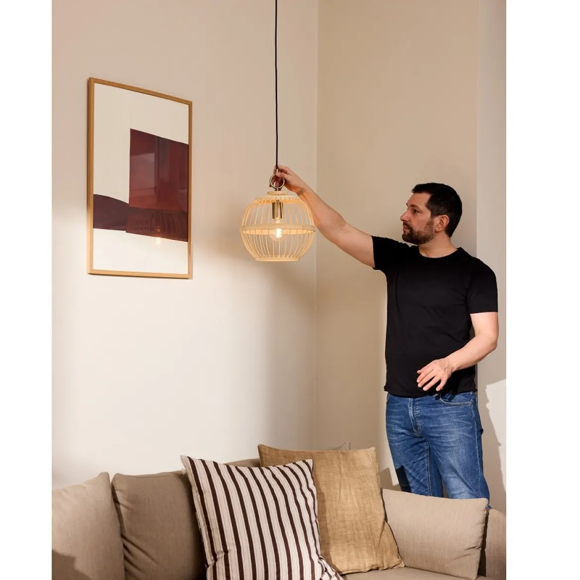 Halo Design 746712 Pendelleuchte Stockholm Nordic Edition 30cm Natur