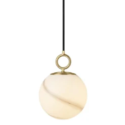 Halo Design 745555 Pendelleuchte Stockholm 18cm Glas marmor grau