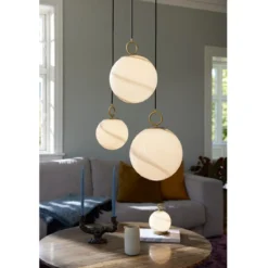 Halo Design 745555 Pendelleuchte Stockholm 18cm Glas marmor grau