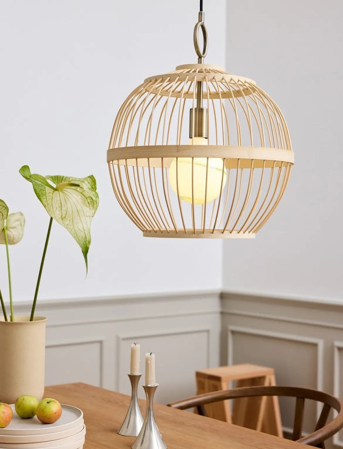 Halo Design 746743 Pendelleuchte Stockholm Nordic Edition 40cm Natur