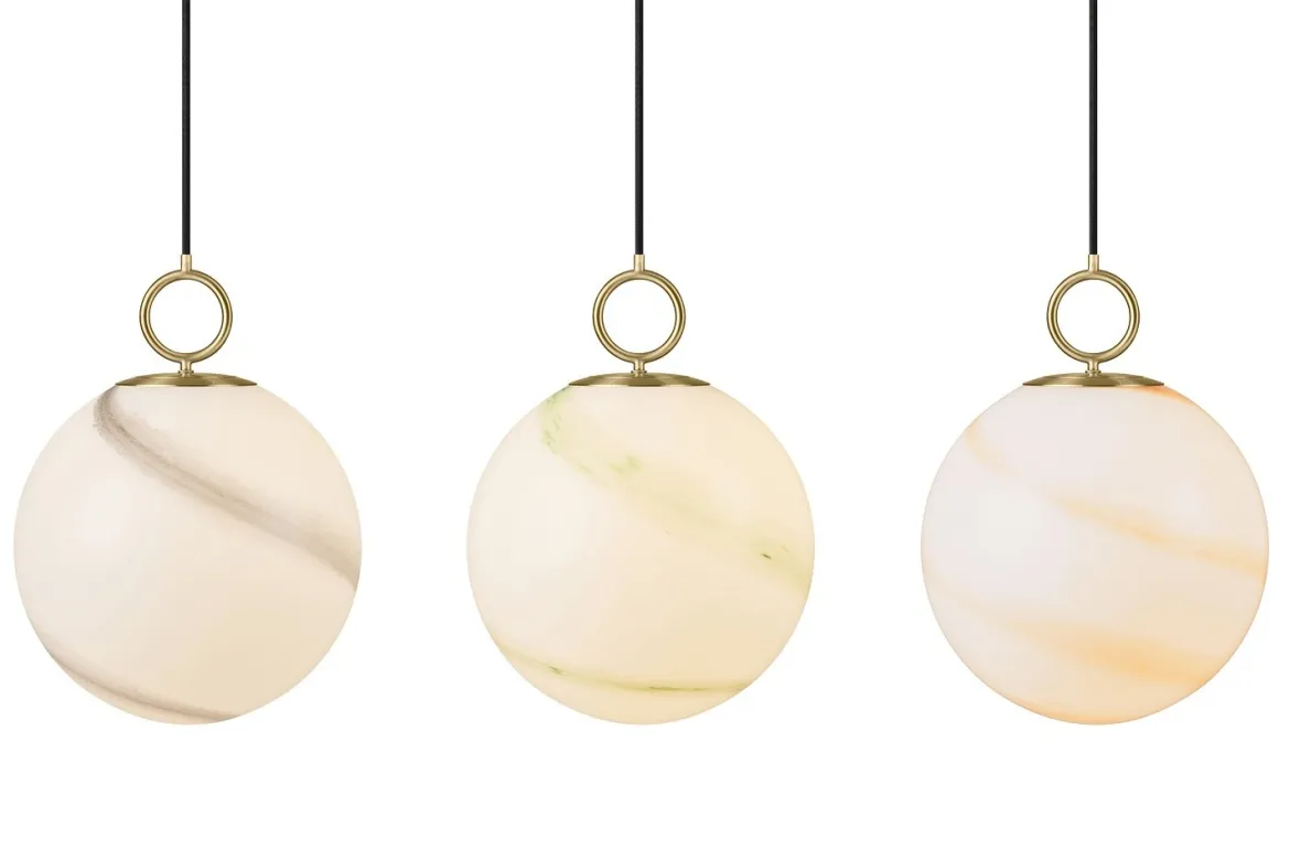 Halo Design 745661 Pendelleuchte Stockholm 30cm Glas marmor grün
