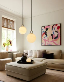 Halo Design 745609 Pendelleuchte Stockholm 24cm Glas marmor braun