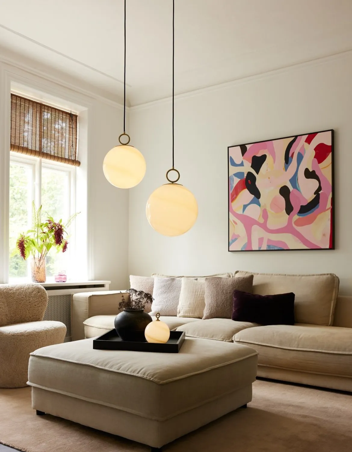 Halo Design 745609 Pendelleuchte Stockholm 24cm Glas marmor braun