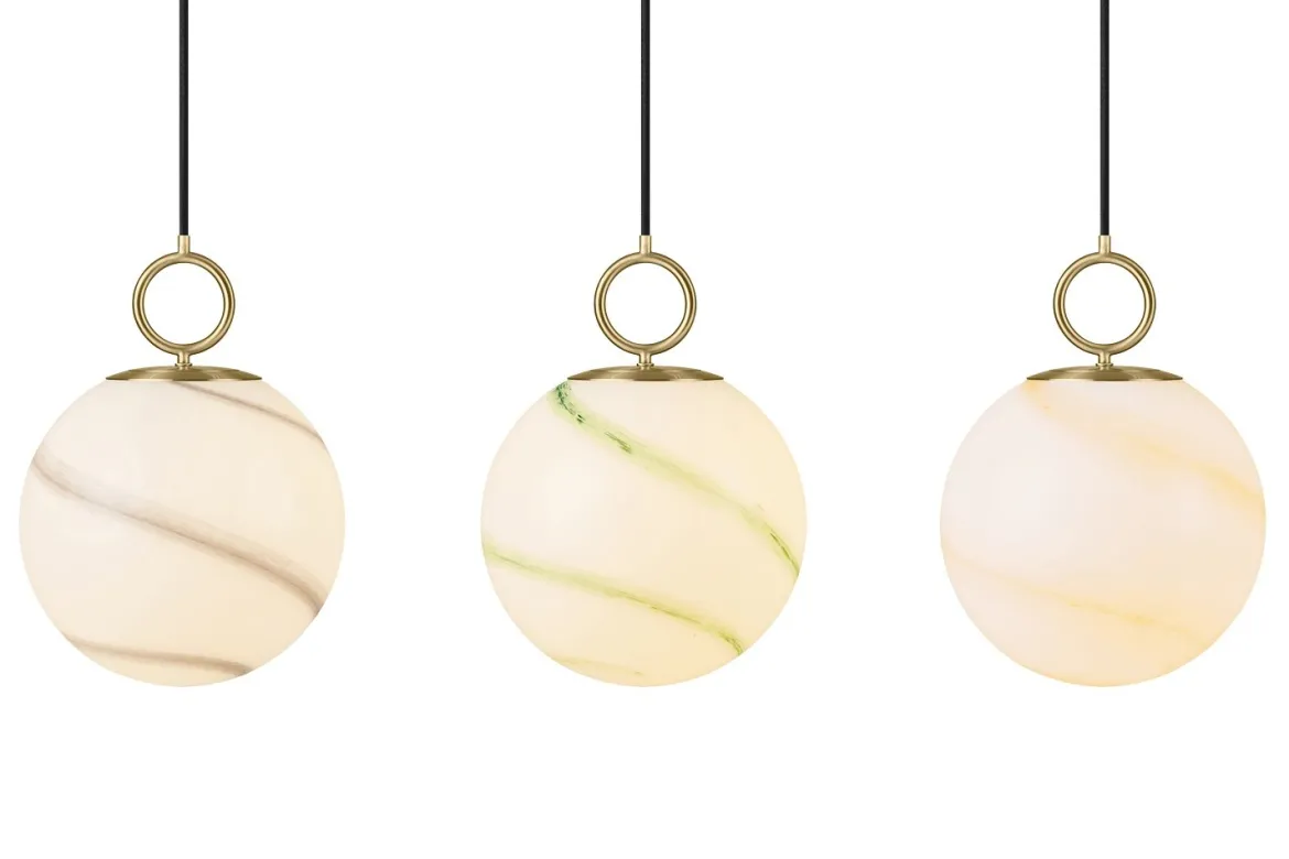 Halo Design 745616 Pendelleuchte Stockholm 24cm Glas marmor grün