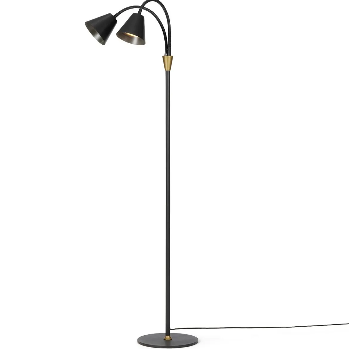 Halo Design 744862 Stehleuchte Hygge 2-flammig schwarz messing