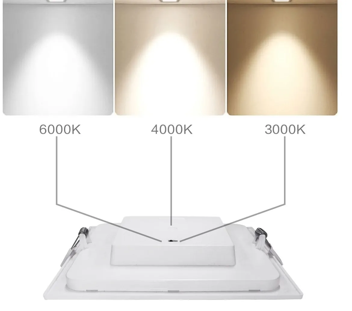 Heitronic 501384 LED Einbauleuchte Le Mans eckig weiß 220x220x32mm 1950lm