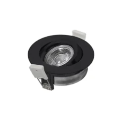 Heitronic 500953 LED Einbaustrahler schwarz rund schwenkbar dimm-to-warm