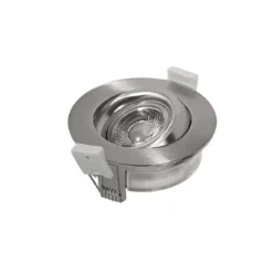 Heitronic 500954 LED Einbaustrahler nickel matt rund schwenkbar IP44 dim-to-warm