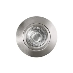Heitronic 500954 LED Einbaustrahler nickel matt rund schwenkbar IP44 dim-to-warm