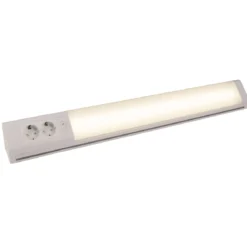 Heitronic 28146 LED Unterbauleuchte Bonn mit Steckdose 2-fach matt 762mm