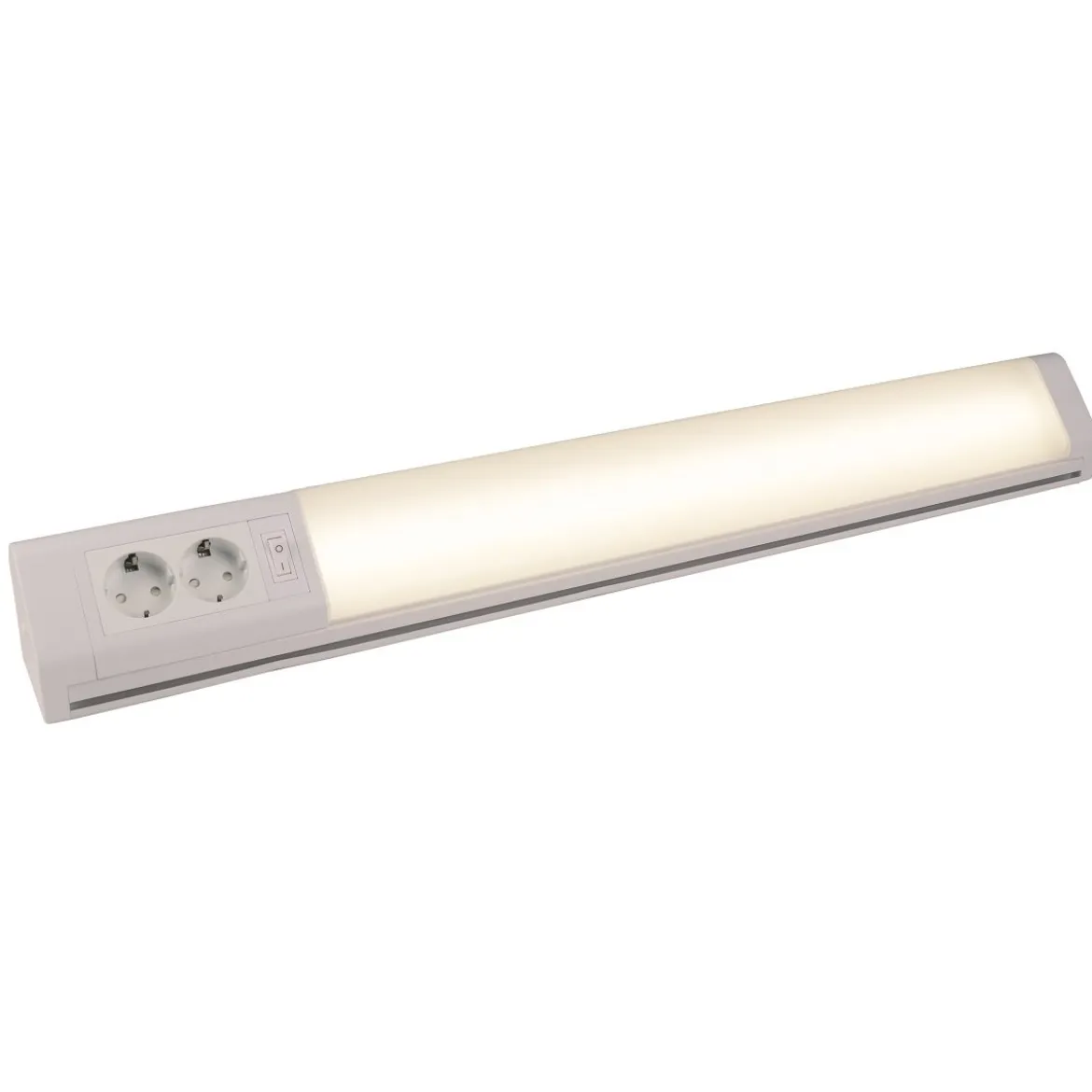 Heitronic 28146 LED Unterbauleuchte Bonn mit Steckdose 2-fach matt 762mm