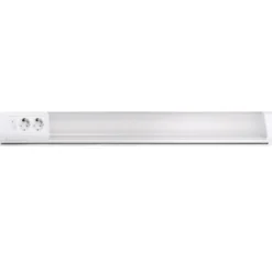 Heitronic 28147 LED Unterbauleuchte Bonn mit Steckdose 2-fach matt 1062mm