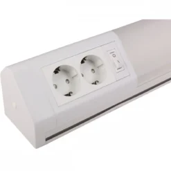 Heitronic 28147 LED Unterbauleuchte Bonn mit Steckdose 2-fach matt 1062mm