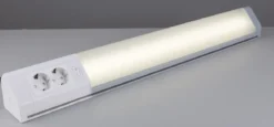 Heitronic 28147 LED Unterbauleuchte Bonn mit Steckdose 2-fach matt 1062mm