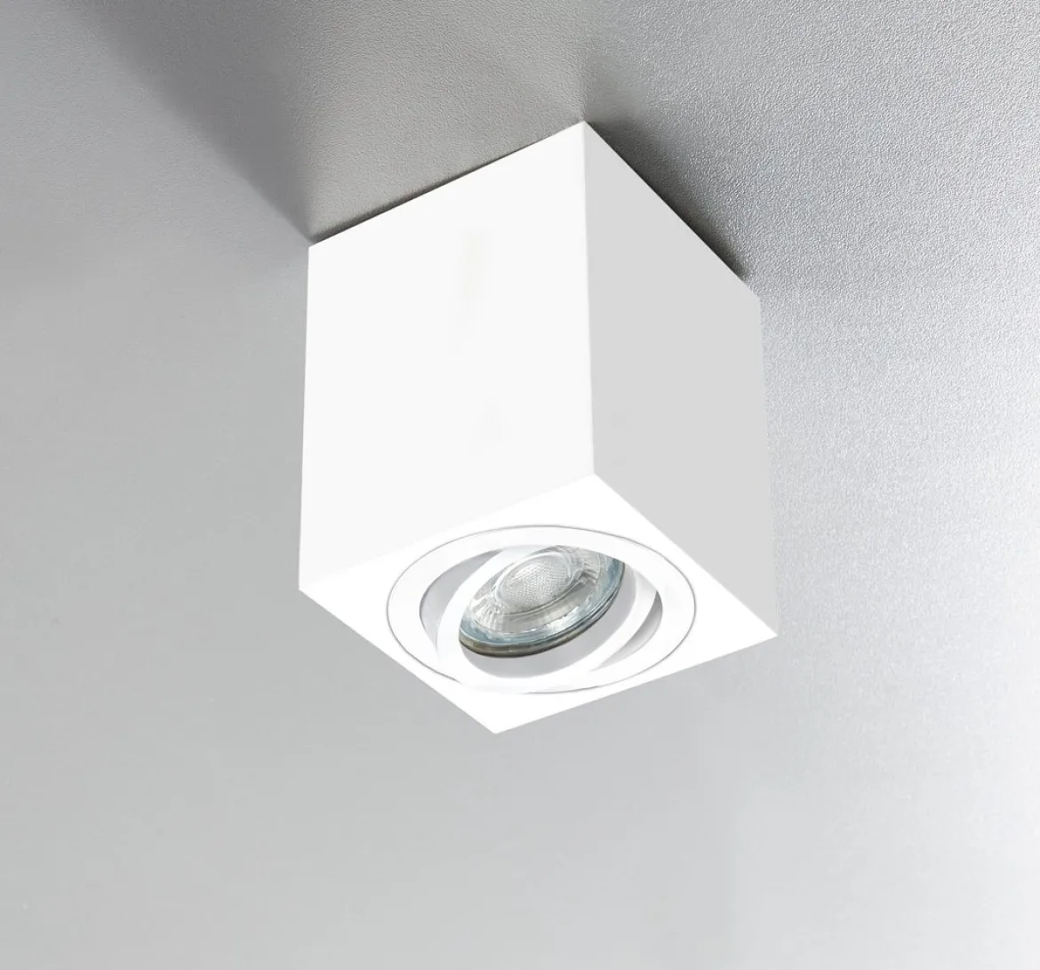 Heitronic Nr. 500738-HE Aufbauleuchte ADL8001 Eckig schwenkbar weiß GU10