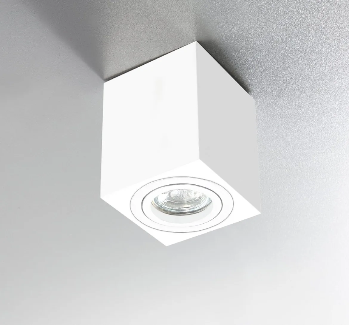 Heitronic Nr. 500738-HE Aufbauleuchte ADL8001 Eckig schwenkbar weiß GU10