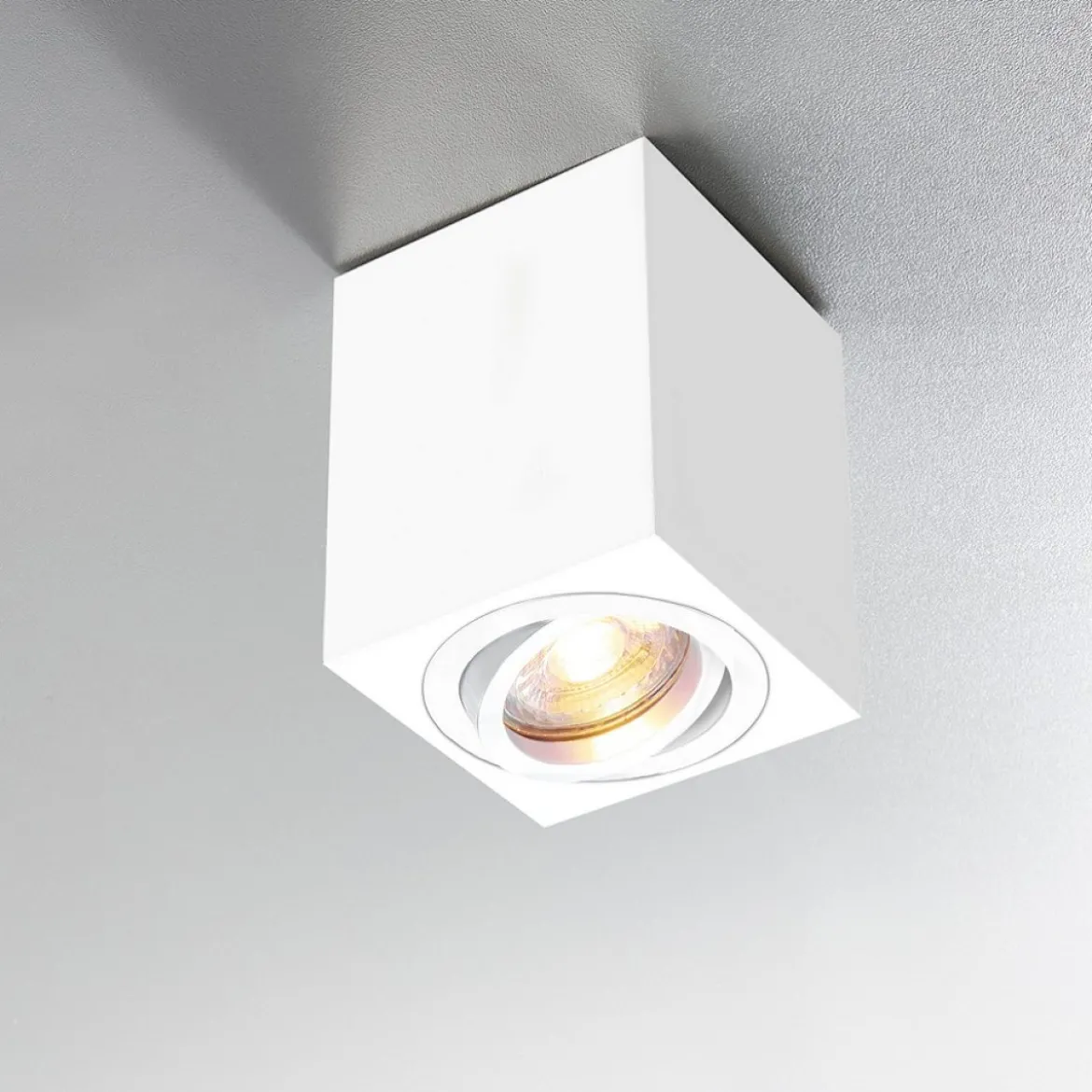 Heitronic Nr. 500738-HE Aufbauleuchte ADL8001 Eckig schwenkbar weiß GU10