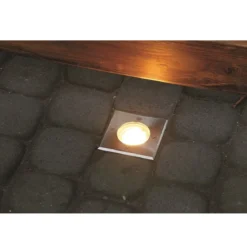 Heitronic Nr. 36853-HE Bodeneinbaustrahler Potsdam Eckig edelstahl GU10 IP67