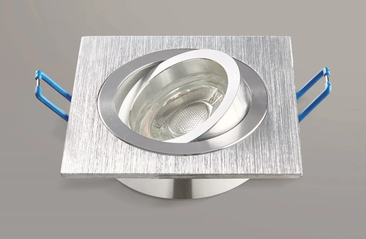 Heitronic Nr. 500592-HE Einbaustrahler DL7801 Eckig Alu gebürstet GU10 78mm