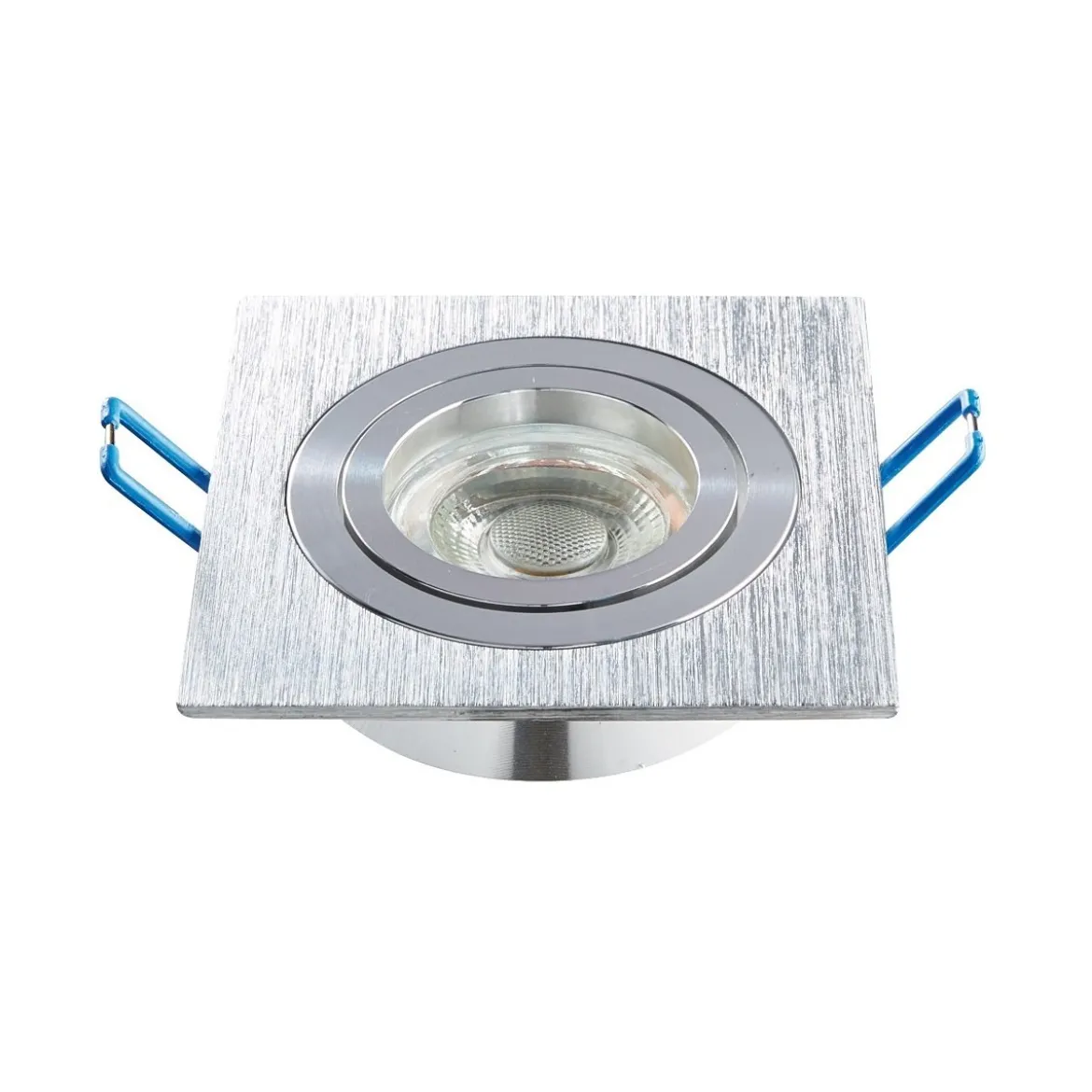 Heitronic Nr. 500592-HE Einbaustrahler DL7801 Eckig Alu gebürstet GU10 78mm
