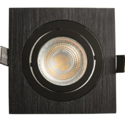 Heitronic Nr. 500596-HE Einbaustrahler DL7801 Eckig schwarz GU10 78mm