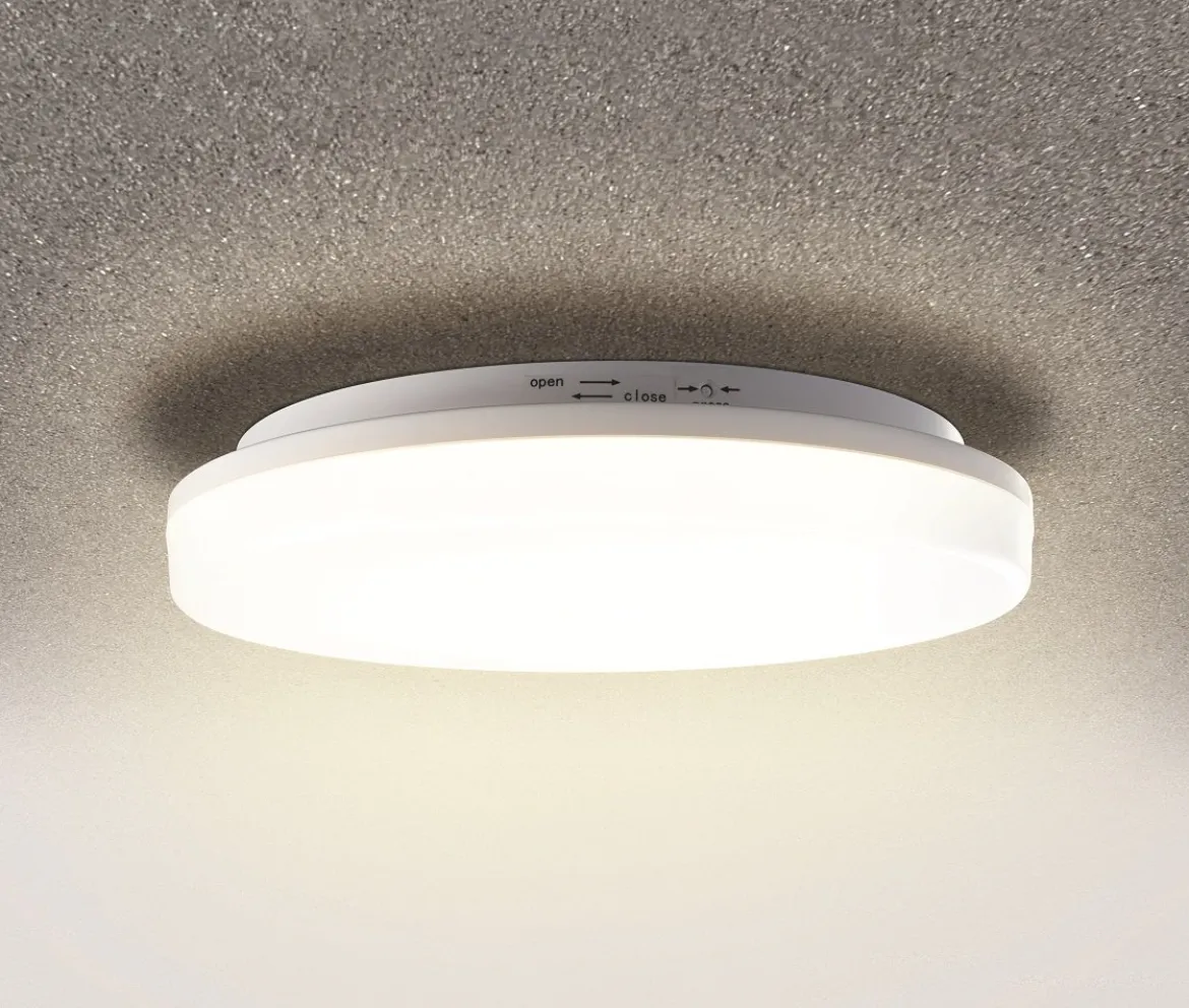 Heitronic Nr. 500639-HE LED Wand- und Deckenleuchte Pronto PIR rund weiß 33cm IP54 3000K