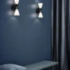 Herstal Harlekin Duo Wandleuchte 2-flammig schwarz matt E14 mit Kabel