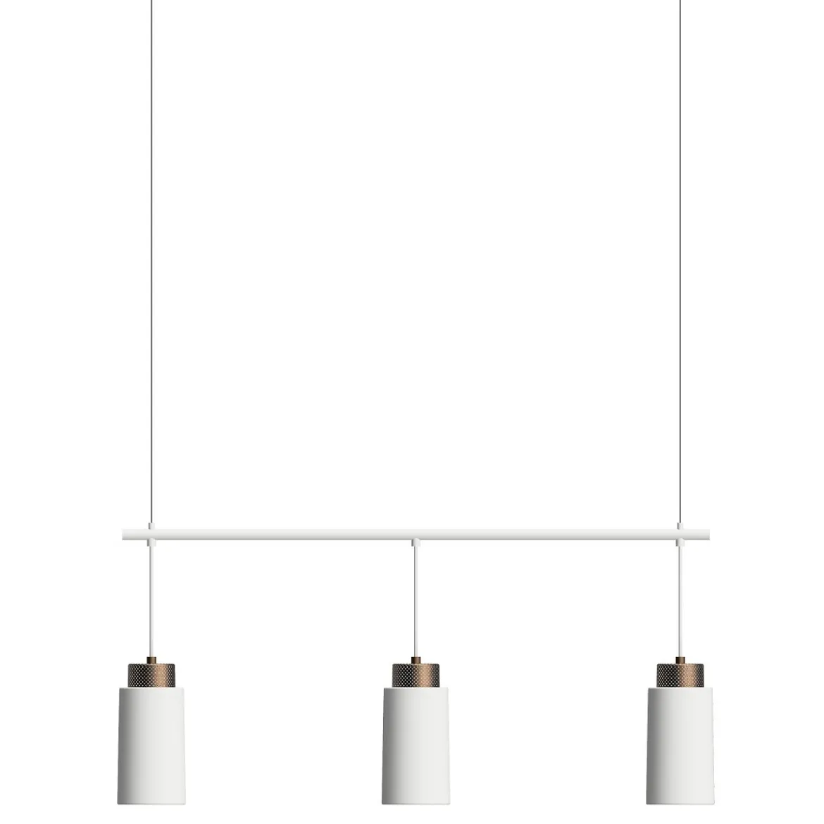 Herstal Leuchten Pendelleuchte Edge Trio Weiß Bronze E27
