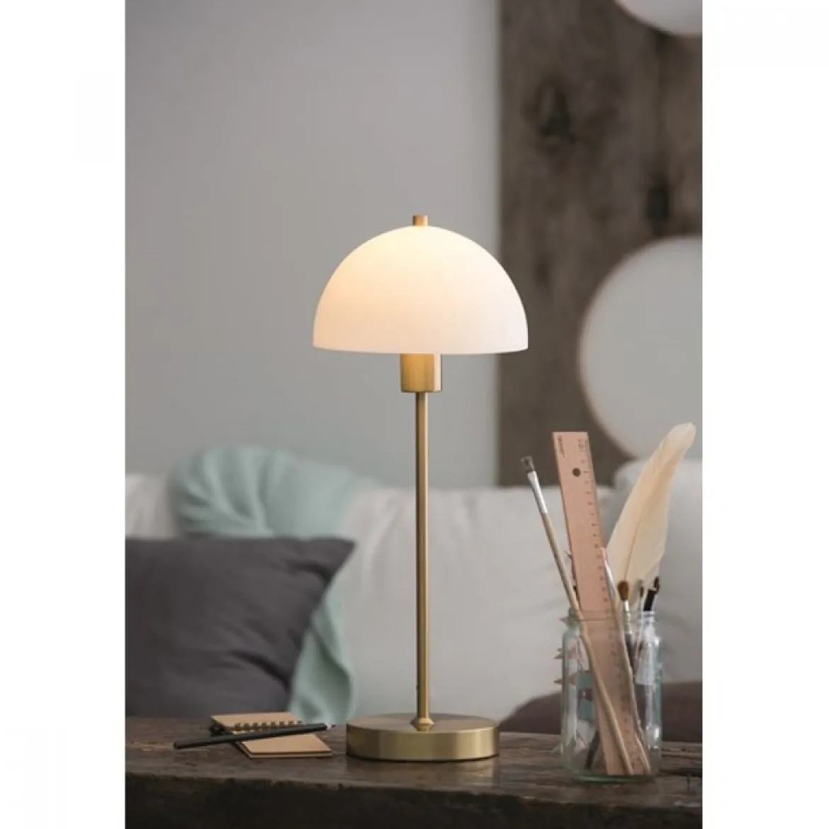 Herstal Leuchten Tischleuchte VIENDA messing opal