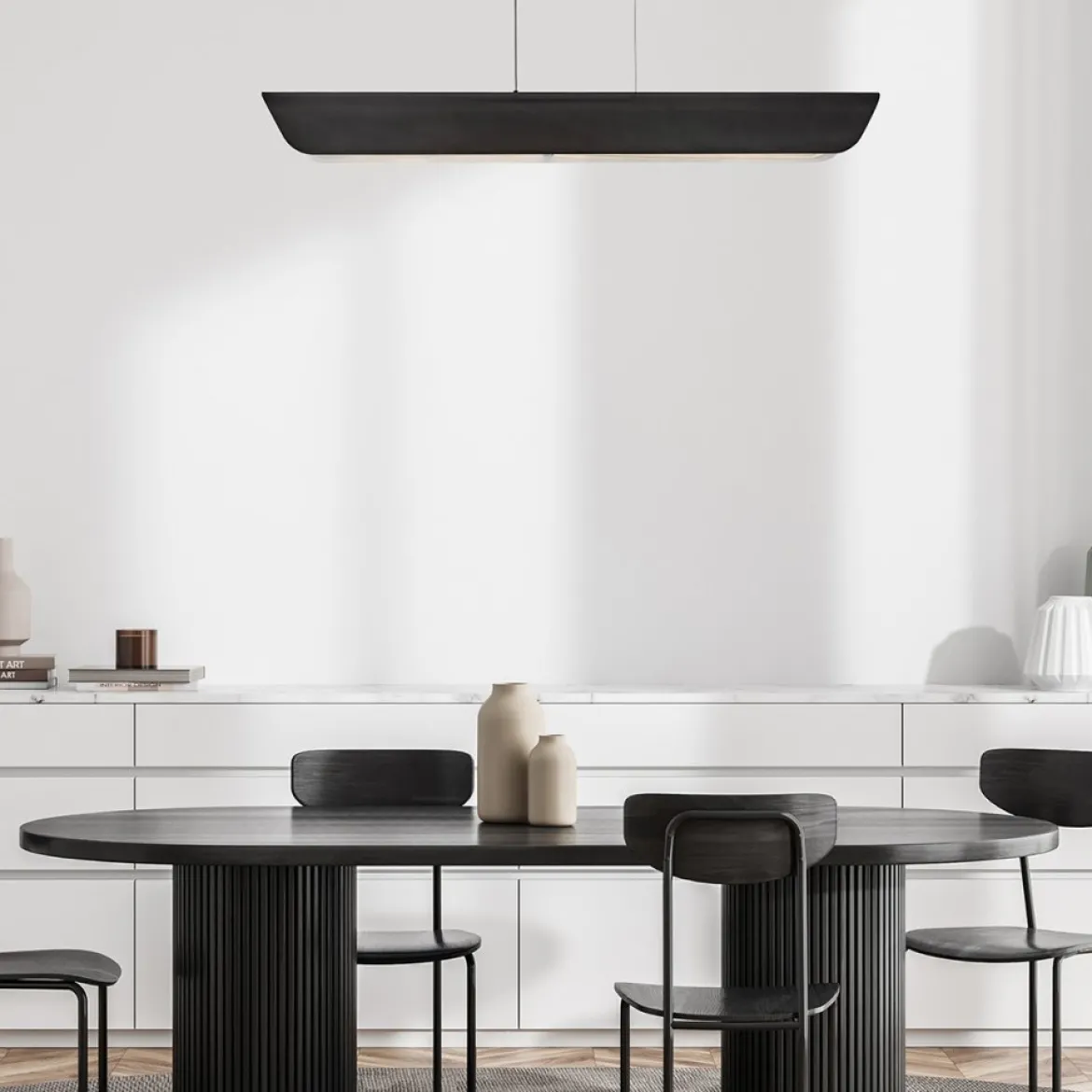 Hinkley Arco Linear LED-Pendelleuchte Schwarzoxid