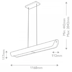 Hinkley Arco Linear LED-Pendelleuchte Schwarzoxid