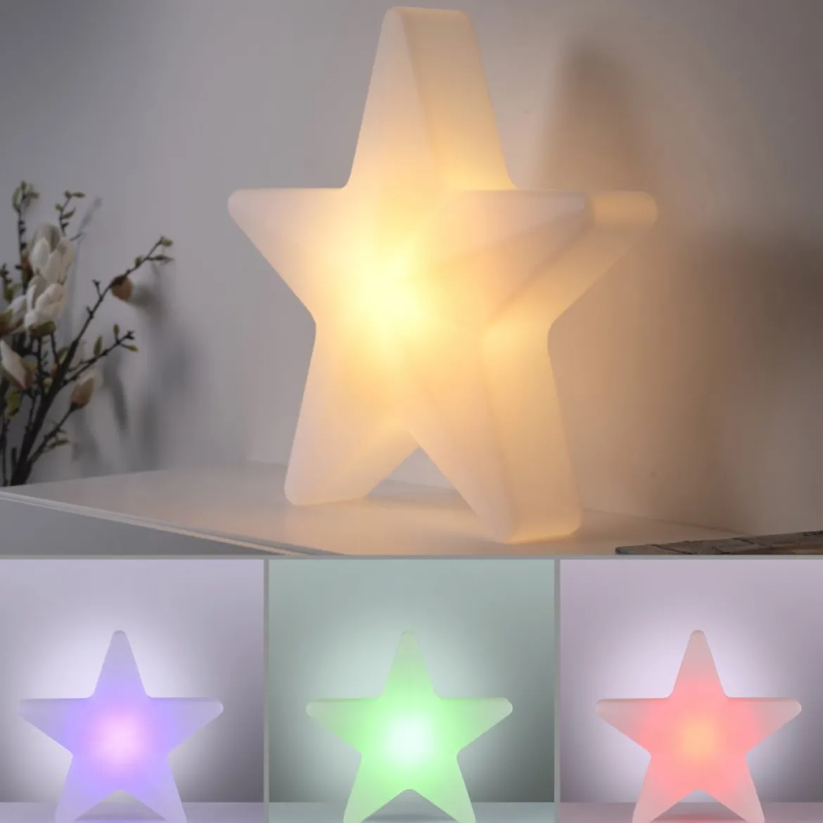 JUST LIGHT 19291-16 AKKU STAR AKKU-Leuchte weiss RGBW-Farbwechsel