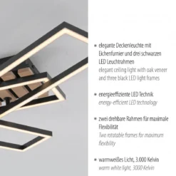 JUST LIGHT 14051-79 AKUSTIKA Deckenleuchte Holzoptik natur 3000K