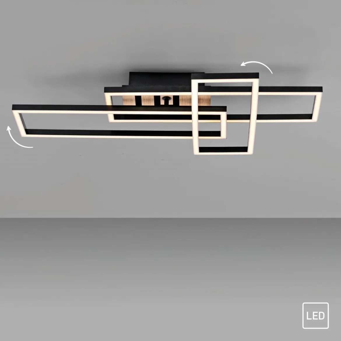 JUST LIGHT 14051-79 AKUSTIKA Deckenleuchte Holzoptik natur 3000K