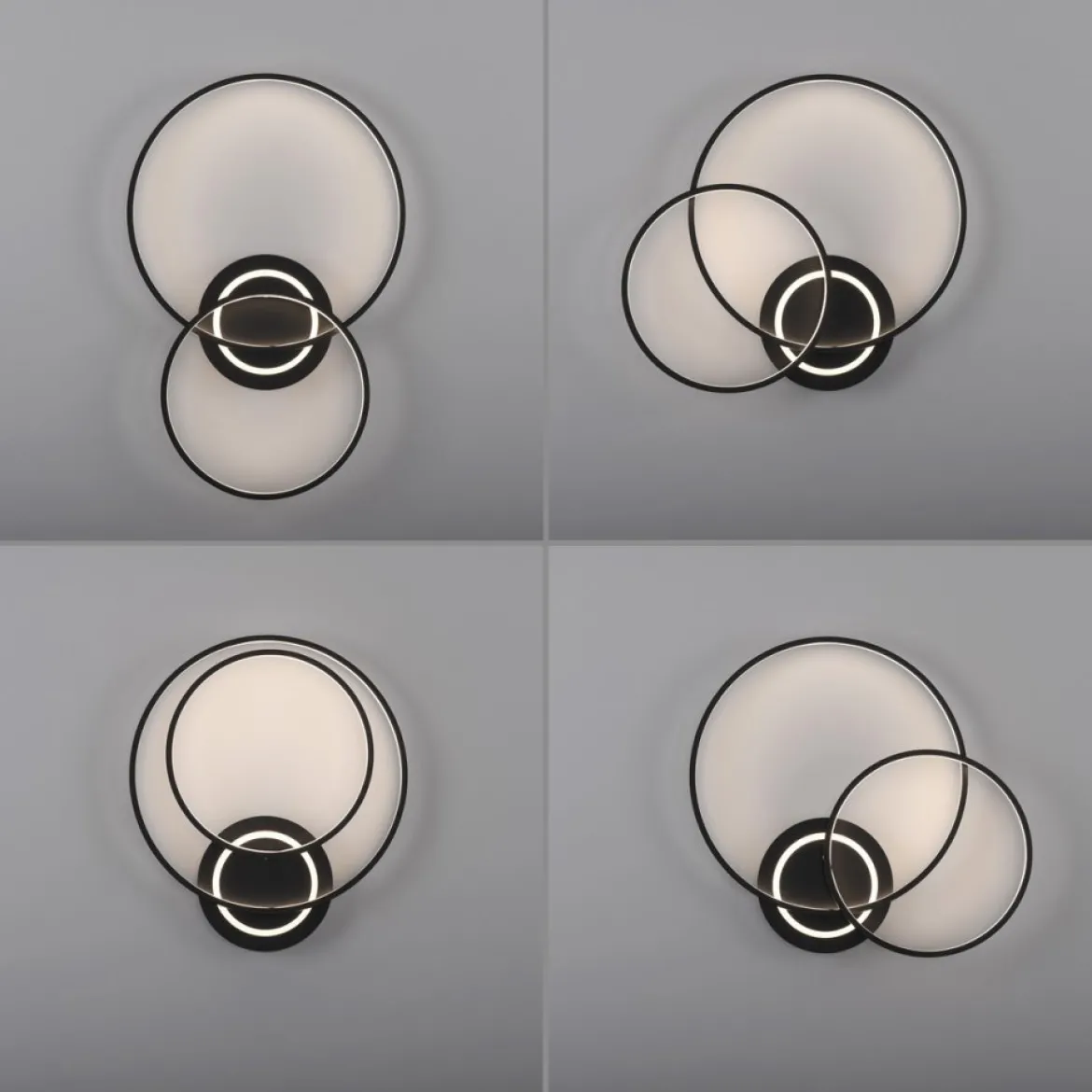 JUST LIGHT 14540-18 ASMINA LED Deckenleuchte 2-flammig schwarz 3000K