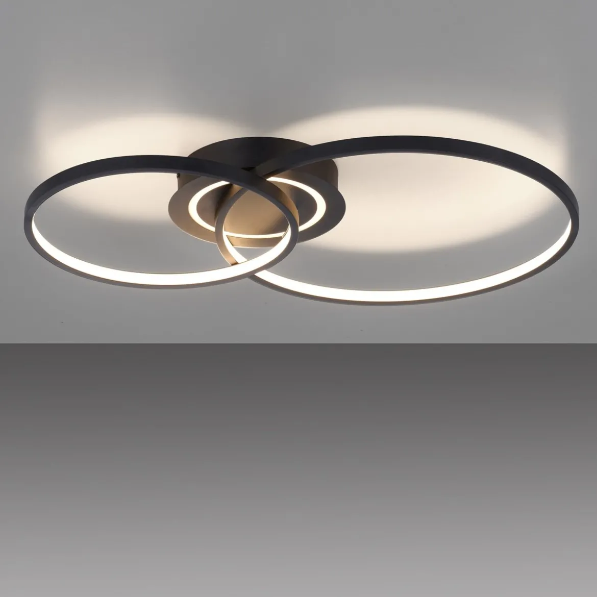 JUST LIGHT 14540-18 ASMINA LED Deckenleuchte 2-flammig schwarz 3000K