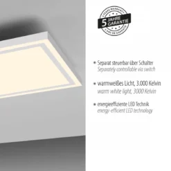 JUST LIGHT 14882-16 BEDGING LED Panel eckig weiß 80x35cm 3000K