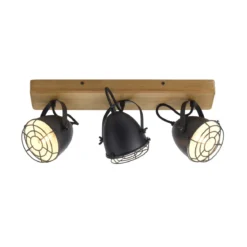 JUST LIGHT 15173-18 BEETLE Deckenleuchte 3-flammig schwarz Holz