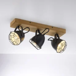 JUST LIGHT 15173-18 BEETLE Deckenleuchte 3-flammig schwarz Holz