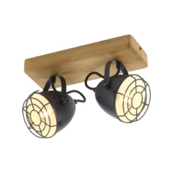 JUST LIGHT 15172-18 BEETLE Wandleuchte 2-flammig schwarz Holz