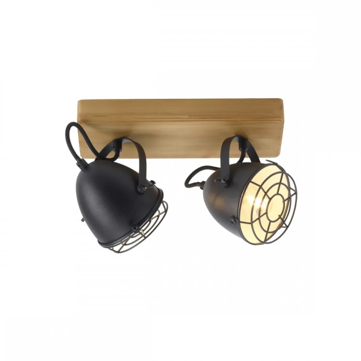 JUST LIGHT 15172-18 BEETLE Wandleuchte 2-flammig schwarz Holz