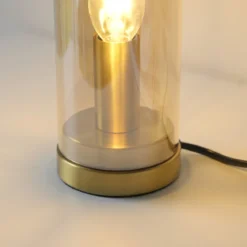 JUST LIGHT 14006-27 BOTTLE Tischleuchte amberglas