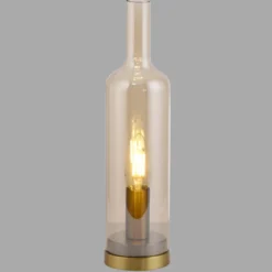 JUST LIGHT 14006-27 BOTTLE Tischleuchte amberglas