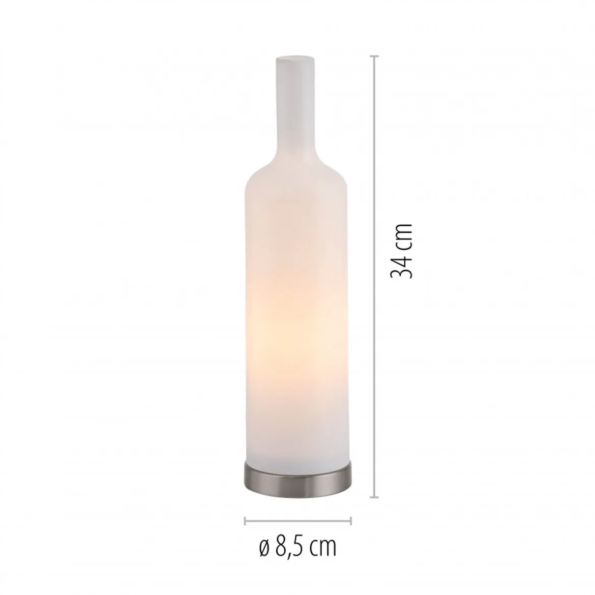 JUST LIGHT 14006-16 BOTTLE Tischleuchte weiss Opalglas